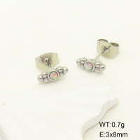 6E4003966vhha-700  Stainless Steel Earrings  316SS Synthetic Opal,,Handmade Polished