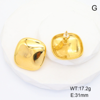 GEE001681bhia-066  Stainless Steel Earrings  Handmade Polished