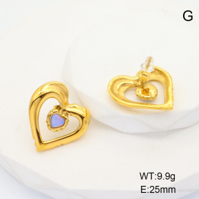 GEE001713bhia-066  Stainless Steel Earrings  Opalite,Handmade Polished