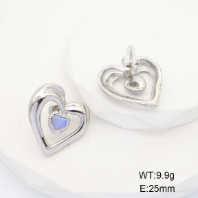 GEE001714vhha-066  Stainless Steel Earrings  Opalite,Handmade Polished