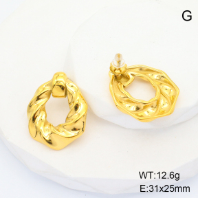 GEE001715bhia-066  Stainless Steel Earrings  Handmade Polished