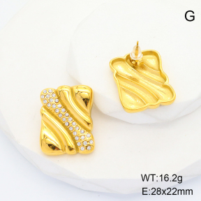 GEE001719bhia-066  Stainless Steel Earrings  Czech Stones,Handmade Polished