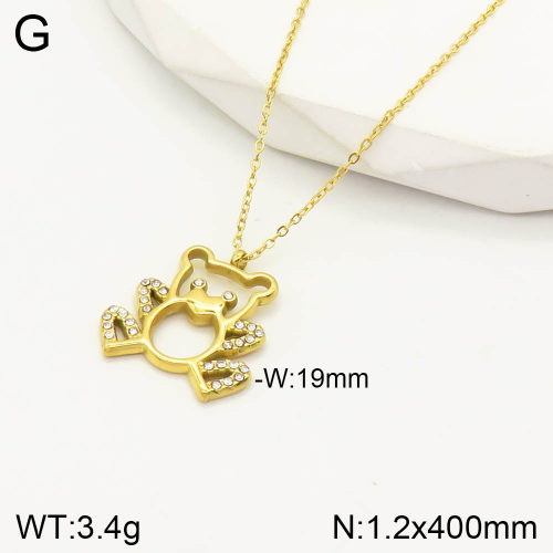 TN2000468vbpb-493  SS Bear Necklaces