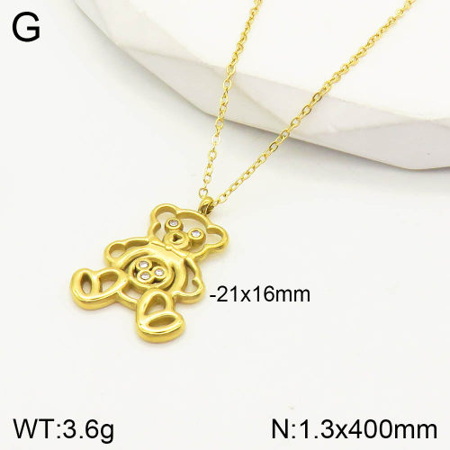 TN2000471vbpb-493  SS Bear Necklaces