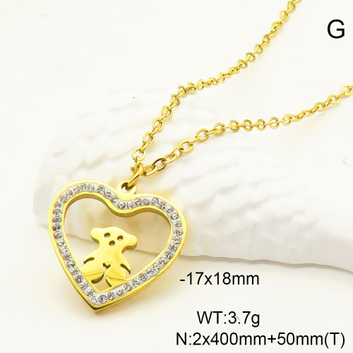 TN6001174vbll-434  SS Bear Necklaces