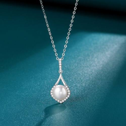 JN1357ajma-Y11  925 Silver Necklace  WT:2.4g  12*25mm; L:40+5cm
