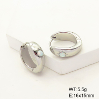 6E4003989ahlv-G034   Stainless Steel Earrings  316 SS Synthetic Opal,Handmade Polished