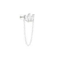 JE6264vhll-Y30  925 Silver Earrings  (1pc)  WT:0.64g  9*25mm