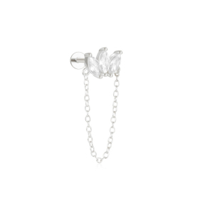 JE6264vhll-Y30  925 Silver Earrings  (1pc)  WT:0.64g  9*25mm