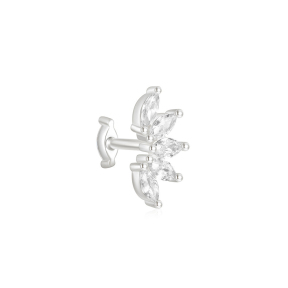 JE6268vhnv-Y30  925 Silver Earrings  (1pc)  WT:0.65g  6.3*12.4mm