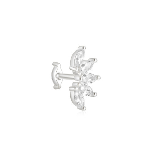 JE6268vhnv-Y30  925 Silver Earrings  (1pc)  WT:0.65g  6.3*12.4mm