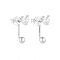JE6289vhon-Y30  925 Silver Earrings  WT:0.92g  4.3*15mm