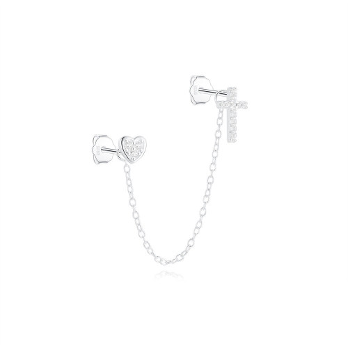 JE6297vhli-Y30  925 Silver Earrings  (1pc)  WT:0.7g  4.7*57.5mm