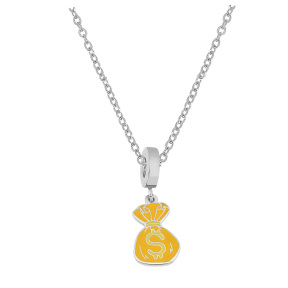 6N2004308ablb-691  Stainless Steel Necklace  Size:40+5CM