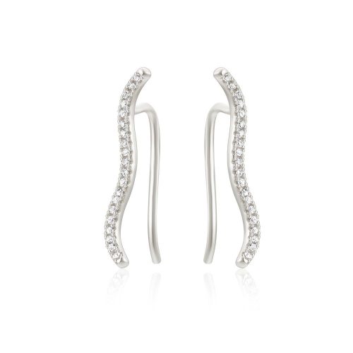 JE6403bihj-Y30  925 Silver Earrings  WT:0.87g  E:19.2*1.4mm