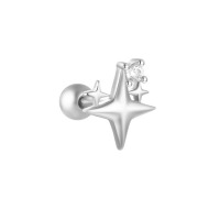 JE6433bbpi-Y30  925 Silver Earrings  (1pc)  WT:0.55g  E:7mm