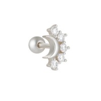 JE6435bbpm-Y30  925 Silver Earrings  (1pc)  WT:0.6g  E:8.5*5mm