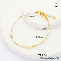 6B4002788ahjb-908  Stainless Steel Bracelet  Amazonite & Cultured Freshwater Pearls