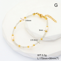 6B4002790vhkb-908  Stainless Steel Bracelet  Labradorite & Cultured Freshwater Pearls