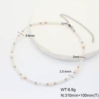 6N4004135vihb-908  Stainless Steel Necklace  Blue Moonstone & Cultured Freshwater Pearls