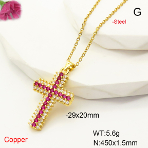 F6N407404ablb-L017  Fashion Copper Necklace