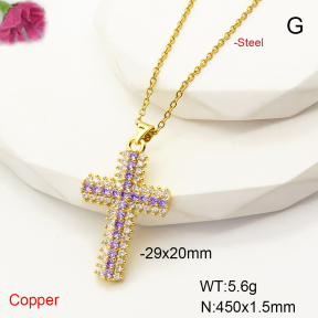 F6N407405ablb-L017  Fashion Copper Necklace