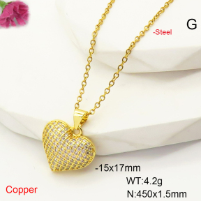 F6N407412ablb-L017  Fashion Copper Necklace