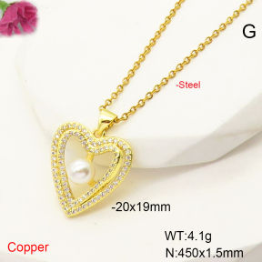 F6N407419ablb-L017  Fashion Copper Necklace