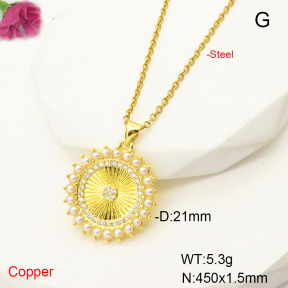 F6N407449ablb-L017  Fashion Copper Necklace