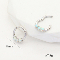 6E4004017bhjm-G034  Stainless Steel Earrings  316 SS Synthetic Opal,Handmade Polished