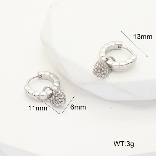 6E4004033ahlv-G034  Stainless Steel Earrings  316 SS Czech Stones,Handmade Polished