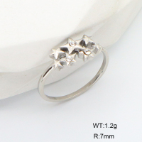 6R4000960bhva-106D  6-8#  Stainless Steel Ring  316 SS Czech Stones,Handmade Polished