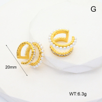 GEE001748bhia-066  Stainless Steel Earrings  Czech Stones & Plastic Imitation Pearls,Handmade Polished