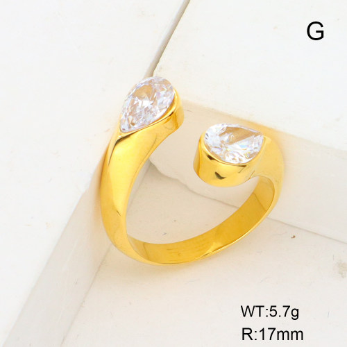 GER000886bhia-066  Stainless Steel Ring  Zircon,Handmade Polished