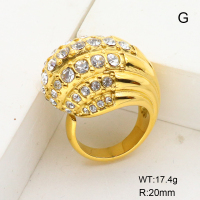 GER000893bhia-066  Stainless Steel Ring  Czech Stones,Handmade Polished