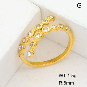 GER000837bhia-066  Stainless Steel Ring  Czech Stones,Handmade Polished
