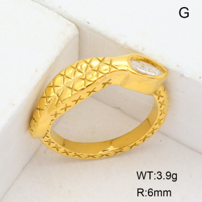 GER000840bhia-066  6-8#  Stainless Steel Ring  Zircon,Handmade Polished