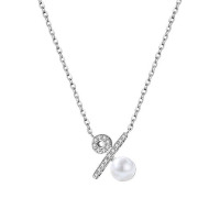 JN2843vila-Y16  925 Silver Necklace  WT:1.6g  N:1*450mmP:10*11mmPearl:6mm