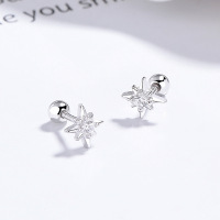 JE6603bhhm-Y06  925 Silver Earrings  WT:0.7g  6mm