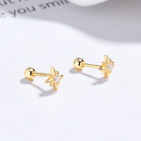 JE6604bhhm-Y06  925 Silver Earrings  WT:0.7g  6mm