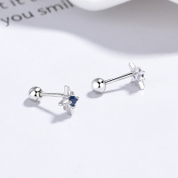 JE6607bhhm-Y06  925 Silver Earrings  WT:0.7g  6mm