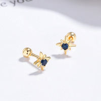 JE6608bhhm-Y06  925 Silver Earrings  WT:0.7g  6mm