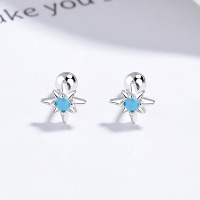 JE6609bhhm-Y06  925 Silver Earrings  WT:0.7g  6mm