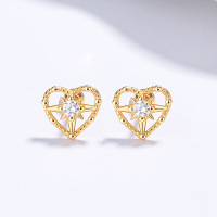 JE6624vhmo-Y06  925 Silver Earrings  WT:1.1g  7.3*8mm