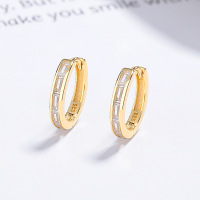 JE6639bihm-Y06  925 Silver Earrings  WT:1.6g  12.7*13.3mm