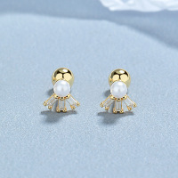 JE6645vhpl-Y06  925 Silver Earrings  WT:1.1g  6.2*6mm