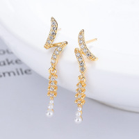 JE6665vhom-Y06  925 Silver Earrings  WT:1.3g  26*5.7mm