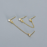 JE6551vhpk-Y05  925 Silver Earrings  WT:1.04g  42*3mm