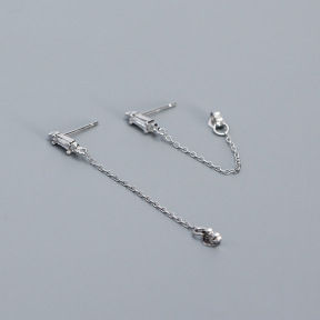JE6552bhki-Y05  925 Silver Earrings  WT:0.9g  50mm