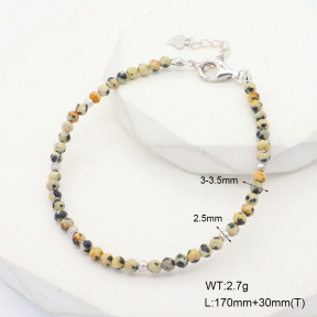 6B4002809biib-908  Spotted Stone  925 Silver Bracelet